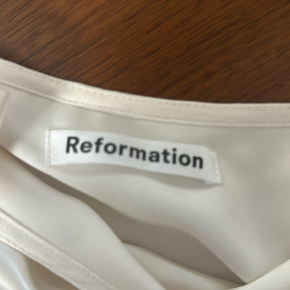 NWOT: Reformation one shoulder bow silk mini dress - Picture 4 of 5